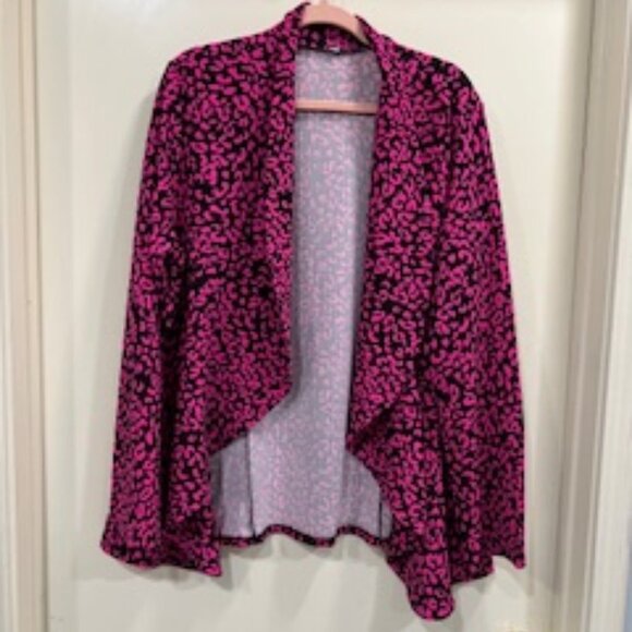 Pink Leopard Cardigan 2X - Picture 1 of 5